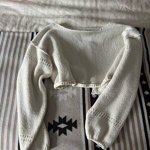 Cropped open back sweater